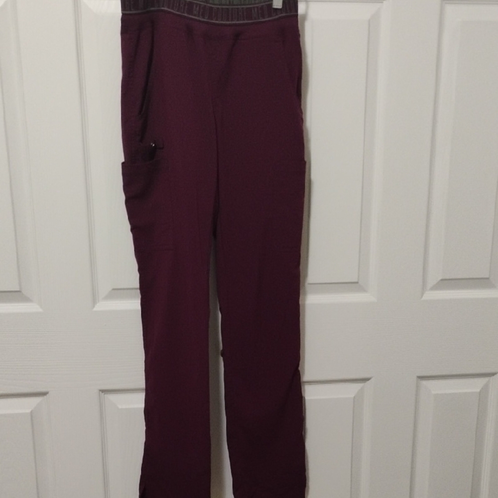 Med Couture Burgundy Pants with Olive Accents Size XS